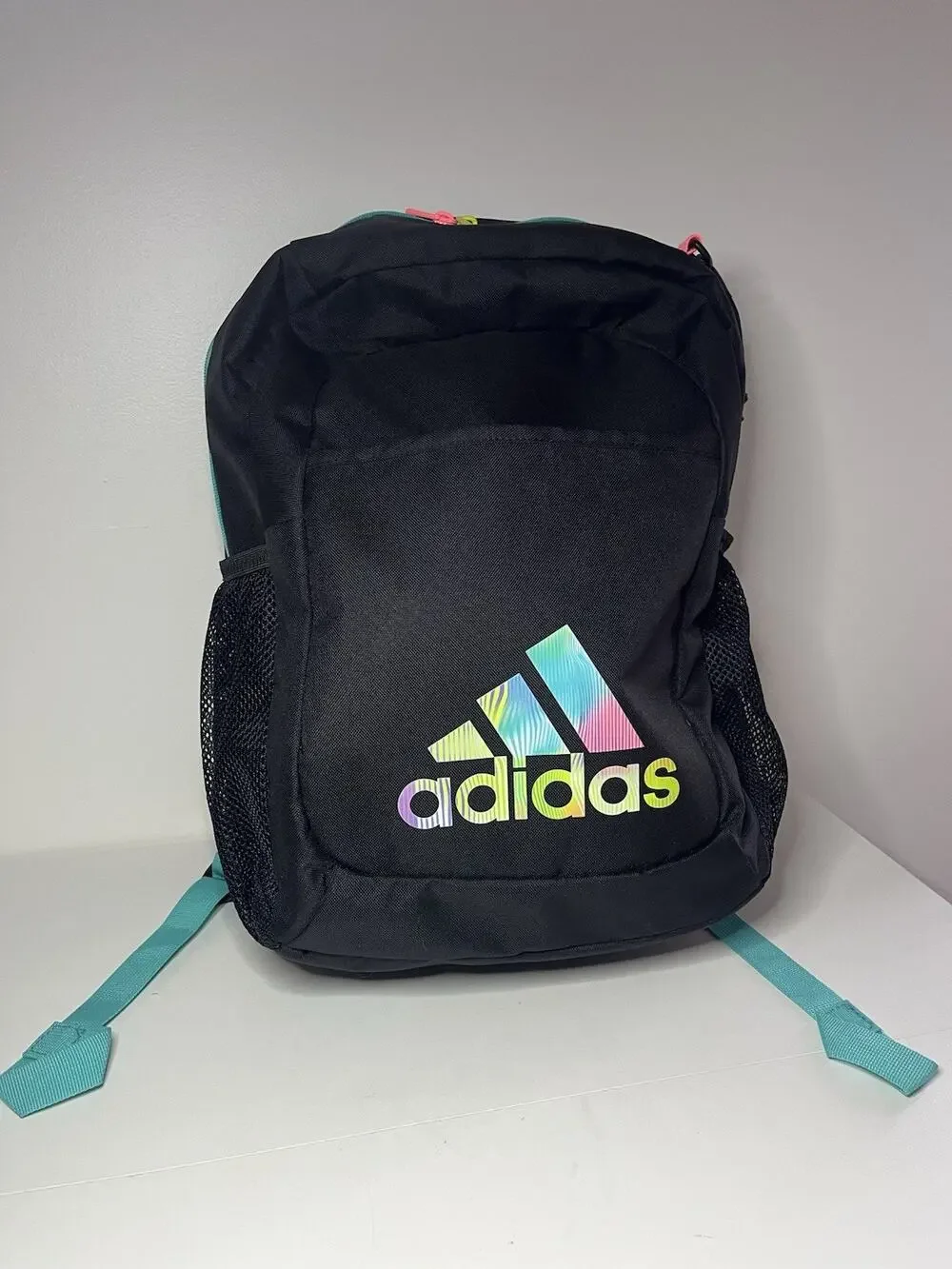 NEW NWOT ADIDAS Ready Backpack Black Multicolor Back To School Pink Blue